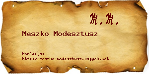 Meszko Modesztusz névjegykártya
